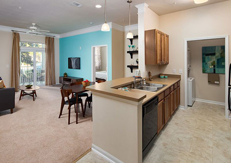 Abberly at West Ashley - Kitchen and Living Room