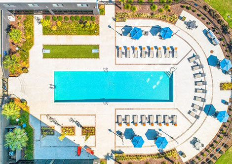 Vista Towers -  Pool Drone View